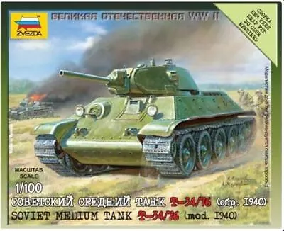 Zvezda 1/100 Soviet T-34/74 (Mod 1940) • $8