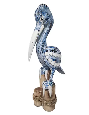 25  Handmade Pelican Coastal Sea Ocean Bird Wood Sculpture Tropical Island Art • $79.94