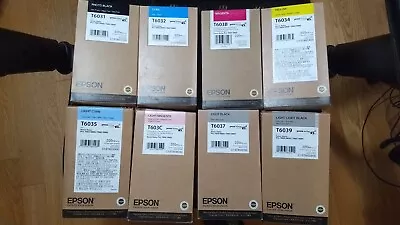 Genuine Epson Set T6031-T603B-T603C-T6037-T6039 Ink Stylus Pro 7800 9800 Sealed • $635