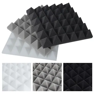 £14.94 • Buy 12/24PCS Acoustic Wall Panel Tiles Studio Sound Proofing Insulation Foam Pads UK