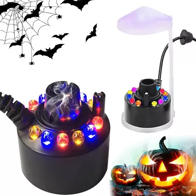 Aquarium LED Mist Maker Fogger Air Humidifier Water Fountain Fog Christmas Decor • £9.99