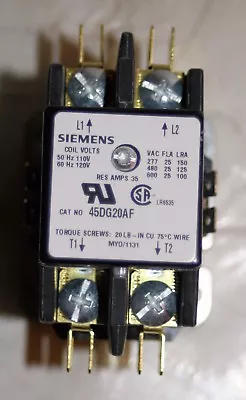 25 Amp 2 Pole 120 Volt Magnetic Contactor Furnas GE Siemens 45DG20AF • $16