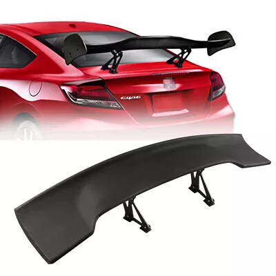 57  Universal For Sedan Coupe Black 2 Post Rear Trunk Spoiler Wing Drilling • $68.58