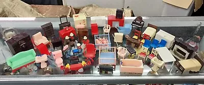 60+ Pc Vintage IDEAL RENWAL Plastic Dollhouse Furniture Mixed Lot Toys Dolls • $9.95