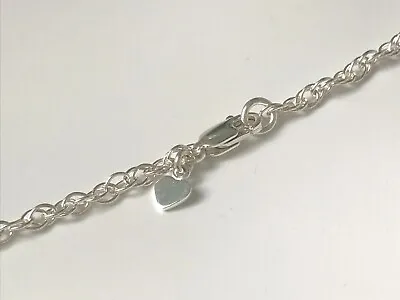 Sterling Silver Anklet Solid 925 Silver Rope Chain Ankle Bracelet Custom Sizes • £27.99