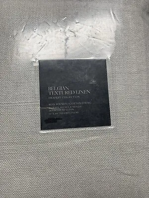 1-Restoration Hardware Belgian Textured Linen Panel RP- Mist - 50  X 108  • $155