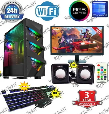 £421.99 • Buy Quad Core I7 Desktop Gaming Computer PC 2TB+512SSD 16GB GTX 1660 Win10