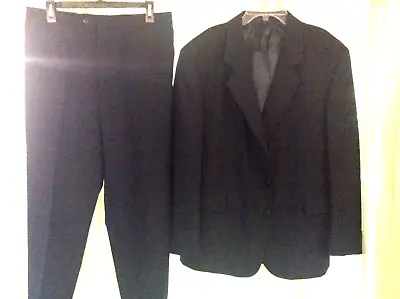 2 PC. SUIT  MEN'S SZ 42S 34W Black Jacket Pants The Clothier Brand Vintage 60's • $34.99