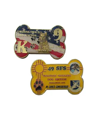 49 SFS K-9 Military Working Dog Bone Shaped Challenge Coin • $11.95