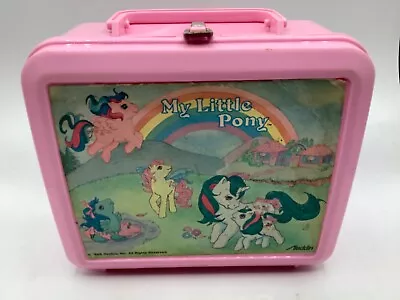 Vintage 1986 My Little Pony Pink Plastic Lunchbox & Thermos By Aladdin Mlp!!!!!! • $29.95