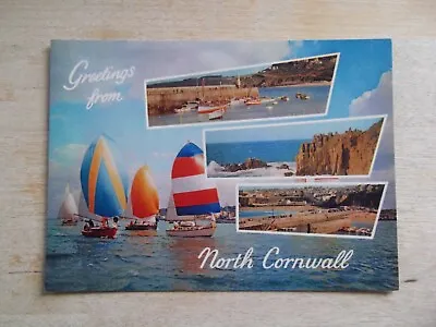 Greetings From North Cornwall 722 J Arthur Dixon Multi-view Postcard • £2.39