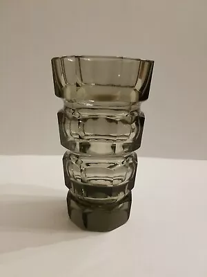 Antique Josef Hoffman MOSER ART DECO Geometric Cut Crystal Vase Smoke 6   READ • $42.99