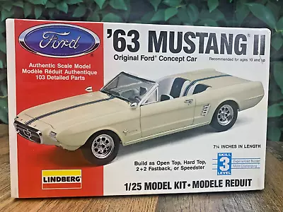 Sealed Model Kit Lindberg '63 Mustang Ii Concept Car #72169 Scale 1:25 • $23.20