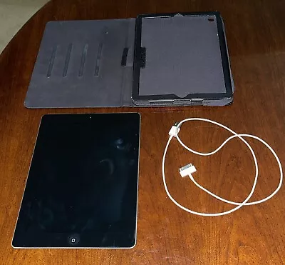 Apple IPad 2 | 16GB Black/Silver (A1395) With Charger Cord & Case Bundle • $35