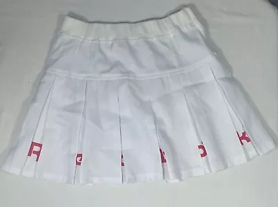Vintage Womens Retro Reebok Pleated Mini White Tennis Skirt Size 10 • $29.99