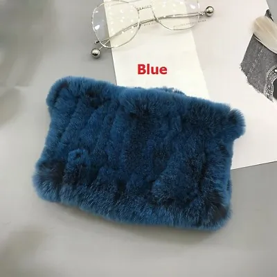 2 In 1 Scarf Headband Cowl Neck Wrap Comfort Real Rabbit Fur Elastic Winter Cute • $14.43