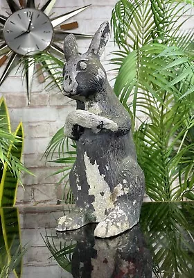 Spelter HARE Garden Ornament Vintage 1940 Rabbit Animal Rustic Antique Pot Metal • £69.99