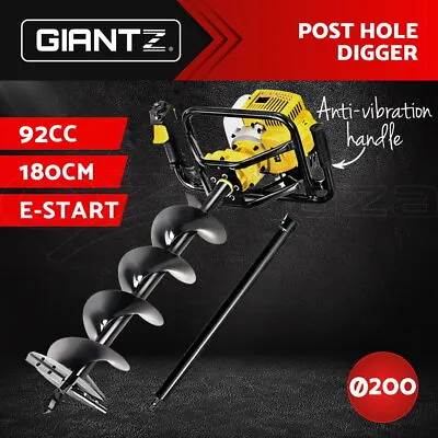 Giantz Post Hole Digger Auger 92CC Petrol Diggers Drill Borer Fence Earth Power • $220.95