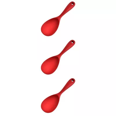  3 Pc Silicone Rice Spoon Silica Gel Soup Spoons Mashed Potato Scoop • $14.29