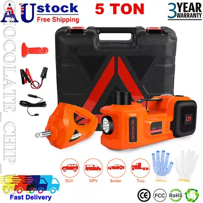 Electric Hydraulic Car Floor Jack 5 Ton 12V W/ Impact Wrench &Tire Inflator Pump • $149.99