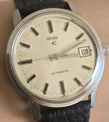 Vintage ELGIN Men's Automatic Watch Cal.333/AS 1913 17Jewels Swiss 1970 • $169