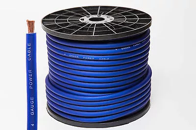 4 Gauge Cca Blue Power Cable 4 Awg Copper Clad Aluminium Wire Per Metre • £4.49