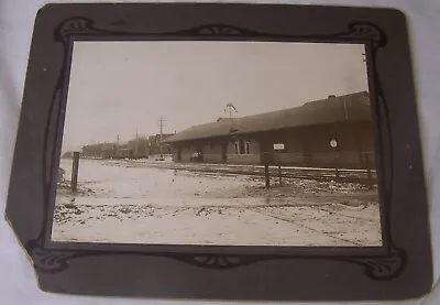 1914 Antique Marathon Ny Railroad Train Station Crossing Cabinet Photo • $26.99