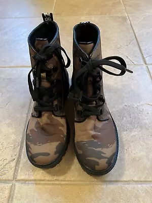 Kendall + Kylie Green Camo Combat Boots VGUC (EU 39) (US 8-8.5) • $19.99