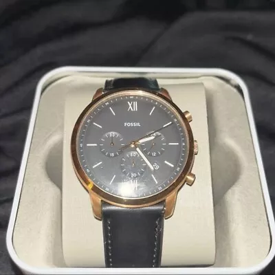 Fossil Neutra Chronograph 44 Mm Stainless Steel Case Men's Amber Leather... • $60