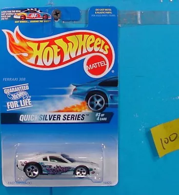 C100 Hot Wheels Quicksilver Series Ferrari 308 #547 Tornado New On Card • $4.95