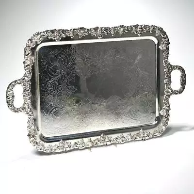 EG Webster And Son Art Nouveau Antique Silverplate Footed Grape Tray 19thC 1800s • $160