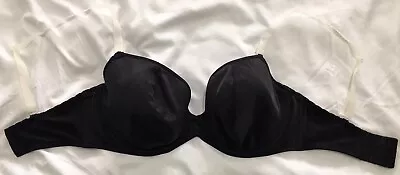 Marks And Spencer Padded Underwired Balconette Multi-way Black Plunge Bra 34G • £2.99