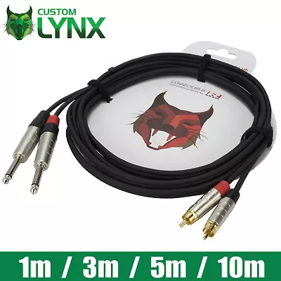 £12.95 • Buy Rean Neutrik Twin Mono Jack To Twin RCA Phono Cables. 2 Jack To 2 RCA Lead. PRO