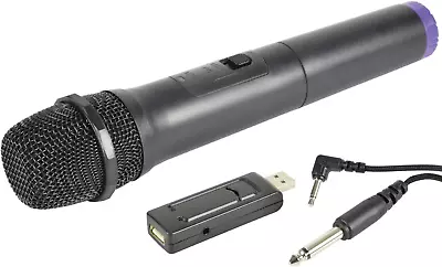 Wireless UHF Handheld Microphone Dynamic Mic Vocal Singing USB & Jack Karaoke PA • £19.99