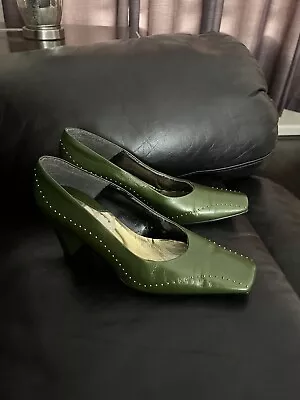 J. Renee Women’s Green Leather Heels 3”  • $22.99