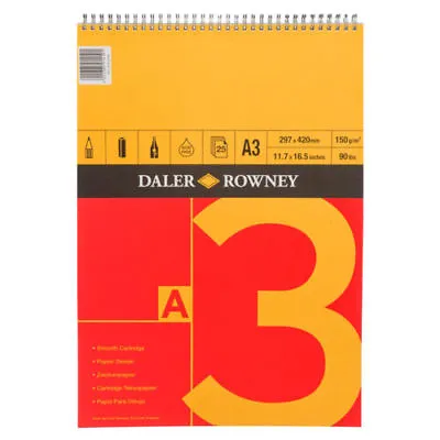 £13.99 • Buy Daler Rowney Spiral Bound Cartridge Sketch Pad - 150gsm - A3