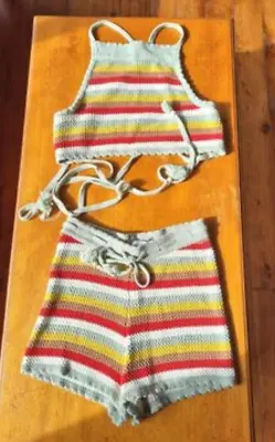 $80 • Buy Gorgeous Arnhem 100% Organic Cotton Striped Shorts And Top Size 6