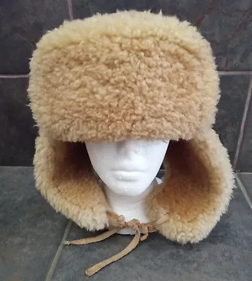 Sheepskin Ushanka Hunters Earflap Chris Gurdal Handmade Shearling Hat  • $50
