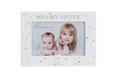 Baby Photo Frame Bambino Me And My Sister Teddy Icon Picture 6  X 4  Gift Boxed • £11.90