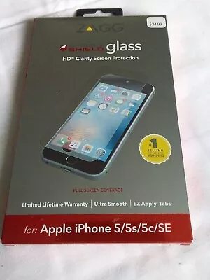 ZAGG HD Clear Tough Glass Screen Protector For IPhone 5/5S/5C/SE New! • $9.50