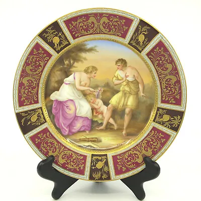 Antique VIENNA Amor Wird Entwaffnet Cupid Is Disarmed Cabinet Plate Signed • $495