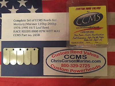 CCMS Mercury/Mariner Race Outboard Reed 135hp-200hp 1976-1995 V6 5 Leaf PN.265R • $120