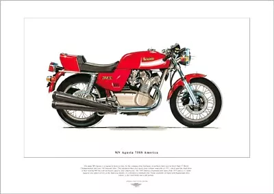 MV AGUSTA 750S AMERICA  Superbike Fine Art Print - Italian Made 1970's Motorbike • $6.15