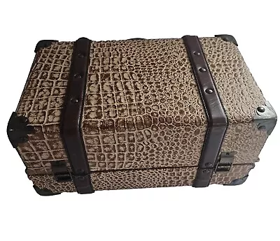 VTG 80s SteamTrunk-Style Luggage Suitcase Faux Alligator Leather Decorative Case • $34.95