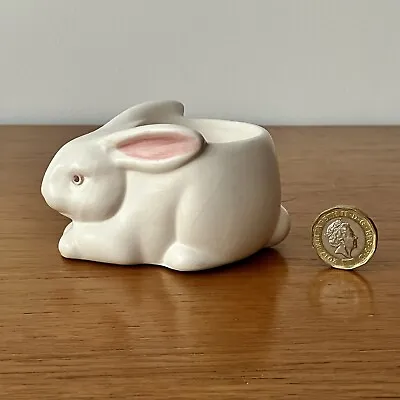 Vintage Cute Albino Pottery Bunny Rabbit Egg Cup • £9.99