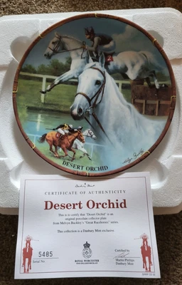 £4.99 • Buy Desert Orchid Royal Worcester Porcelain  Plate Great Racehorses Perfect