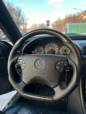 Mercedes AMG Wood Steering Wheel For CLK W208 E W210 G W463 Genuine Leather • $854.20