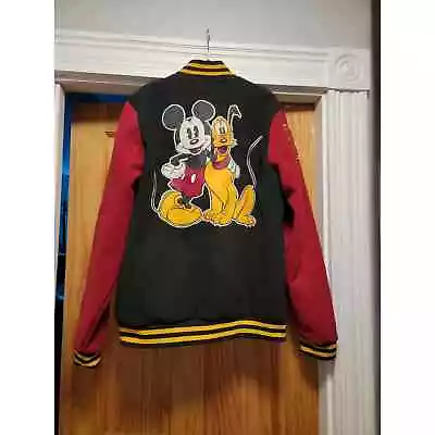 Disney Mickey Mouse And Pluto Varsity Jacket Sz M • $69.79