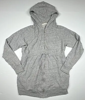Gap Maternity Small Gray Zip Up Hooded Jacket Hoodie Cinched Waist Drawstring • $32.95