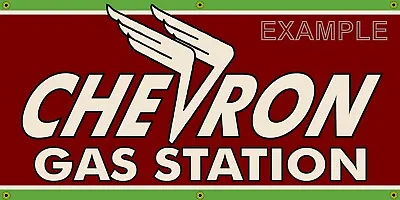 Chevron Gasoline Gas Station Vintage Old School Sign Remake Banner Size Option • $52.75